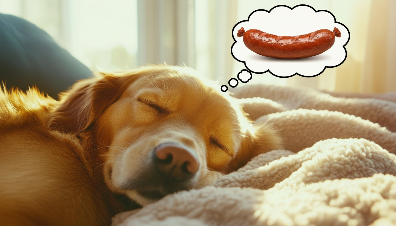 dog dreams of a sausage