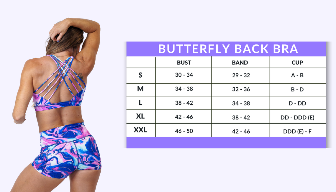 butterfly back bra sizing chart
