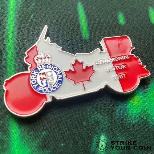 York Regional Police YRP Motorcycle 3D nickel coin photo