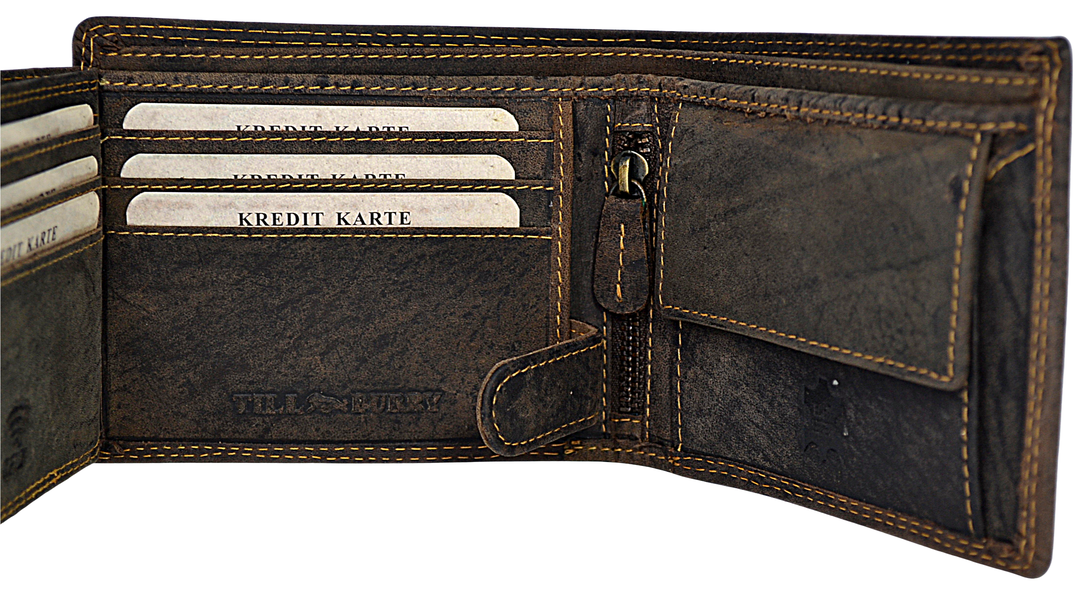 Tillberg - Mens bifold handmade leather wallet - Reindeer Leather