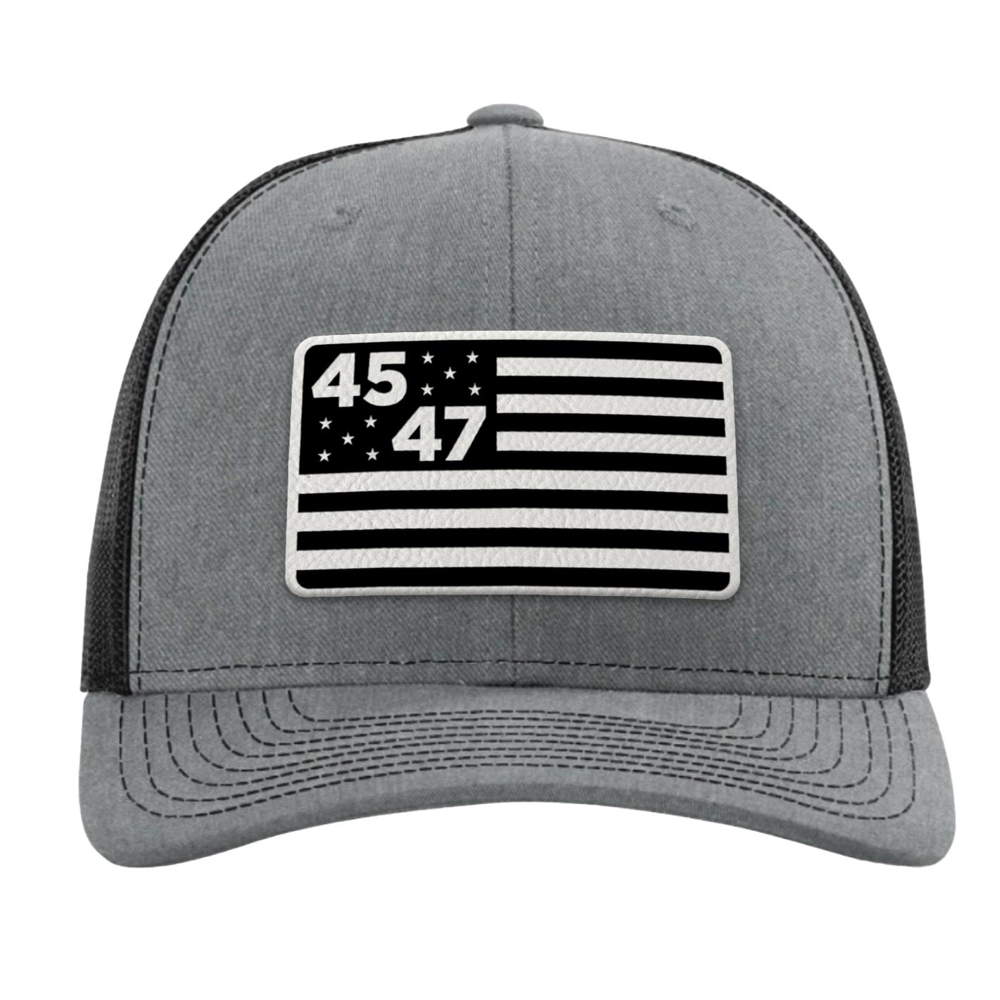 45th & 47th President Flag Hat (Monochrome)