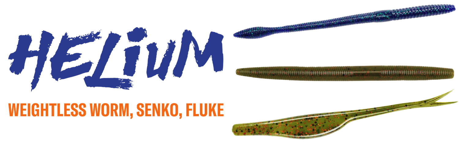 Helium weightless worm, senko rod, Kistler fluke rod, Technique Specific