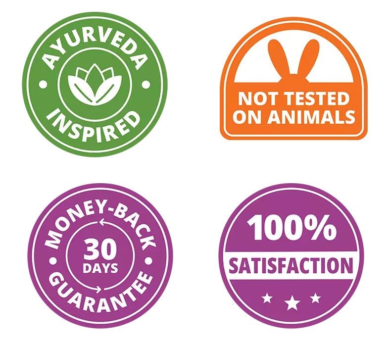 Ayurveda Inspired | Not tested on Animals | 30 days money back guarantee mobile