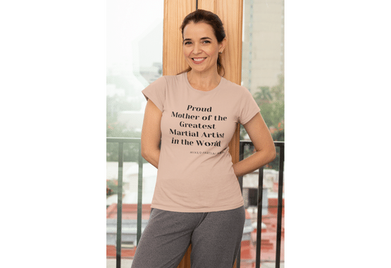 boxing t shirts, mother son t shirt, mother daughter t shirts, sparring t shirts, heather peach color t shirt, mixed martial arts t shirts, bruce lee t shirts, mom t shirt, women t shirt