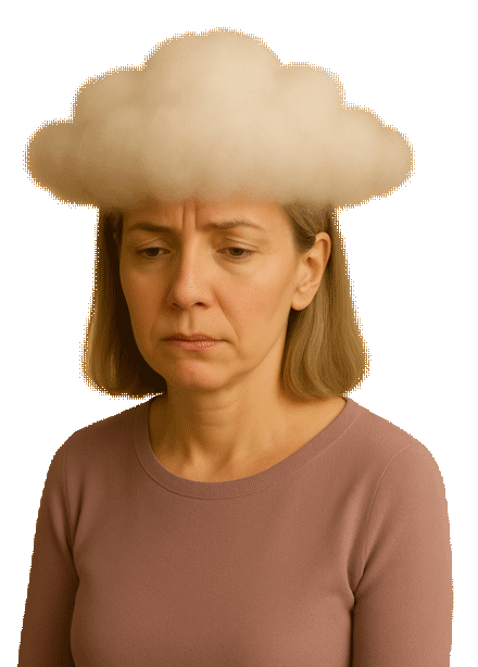 Illustrative image of a lady with mental fog
