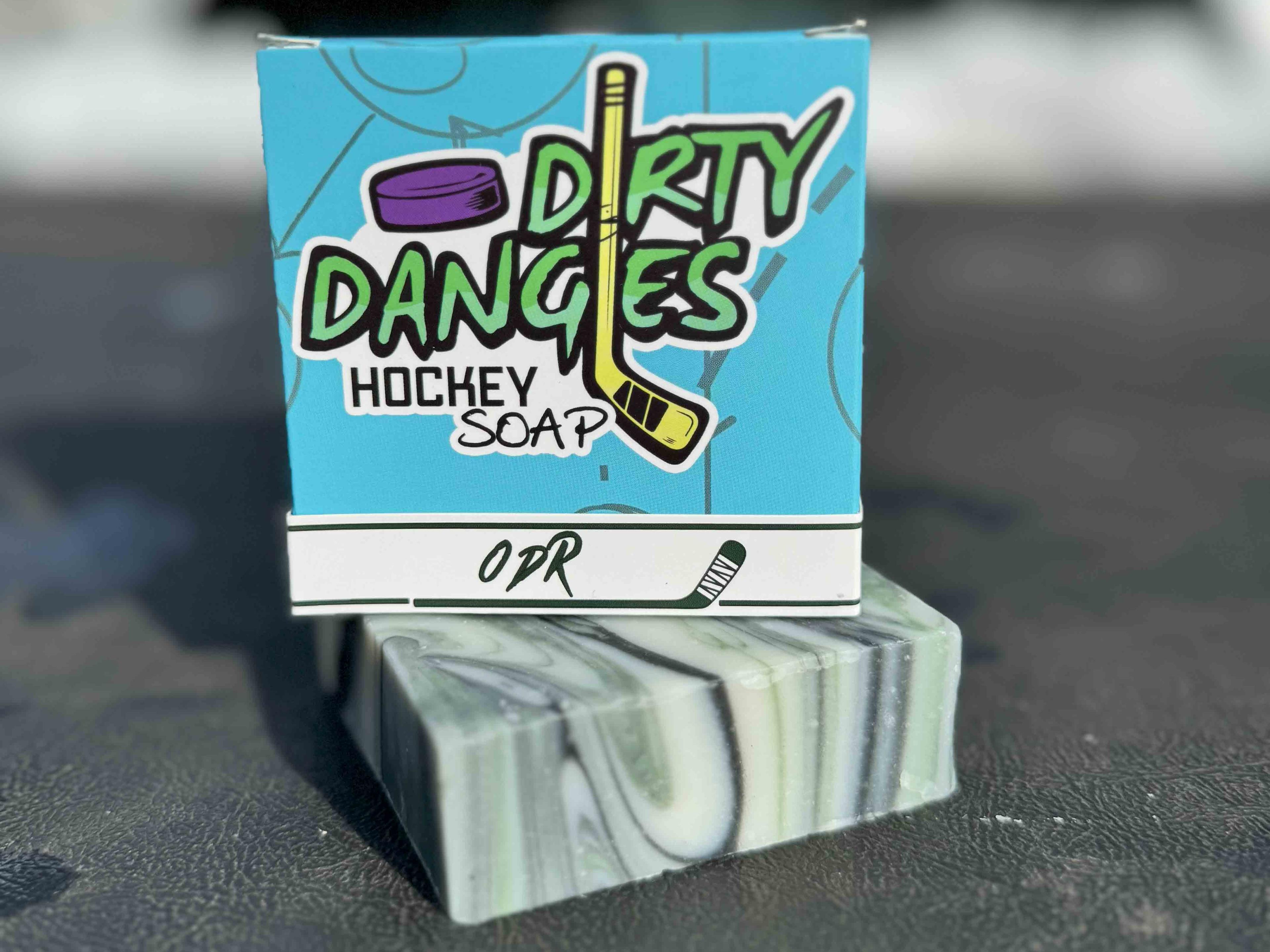 ODR hockey soap and box on the bed of a pickup truck