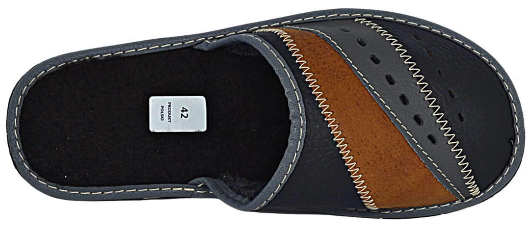 Jonas - Mens leather slip-on slippers - Reindeer Leather