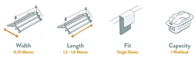 Airaus Ceiling Mounted Clothes Airer Specifications