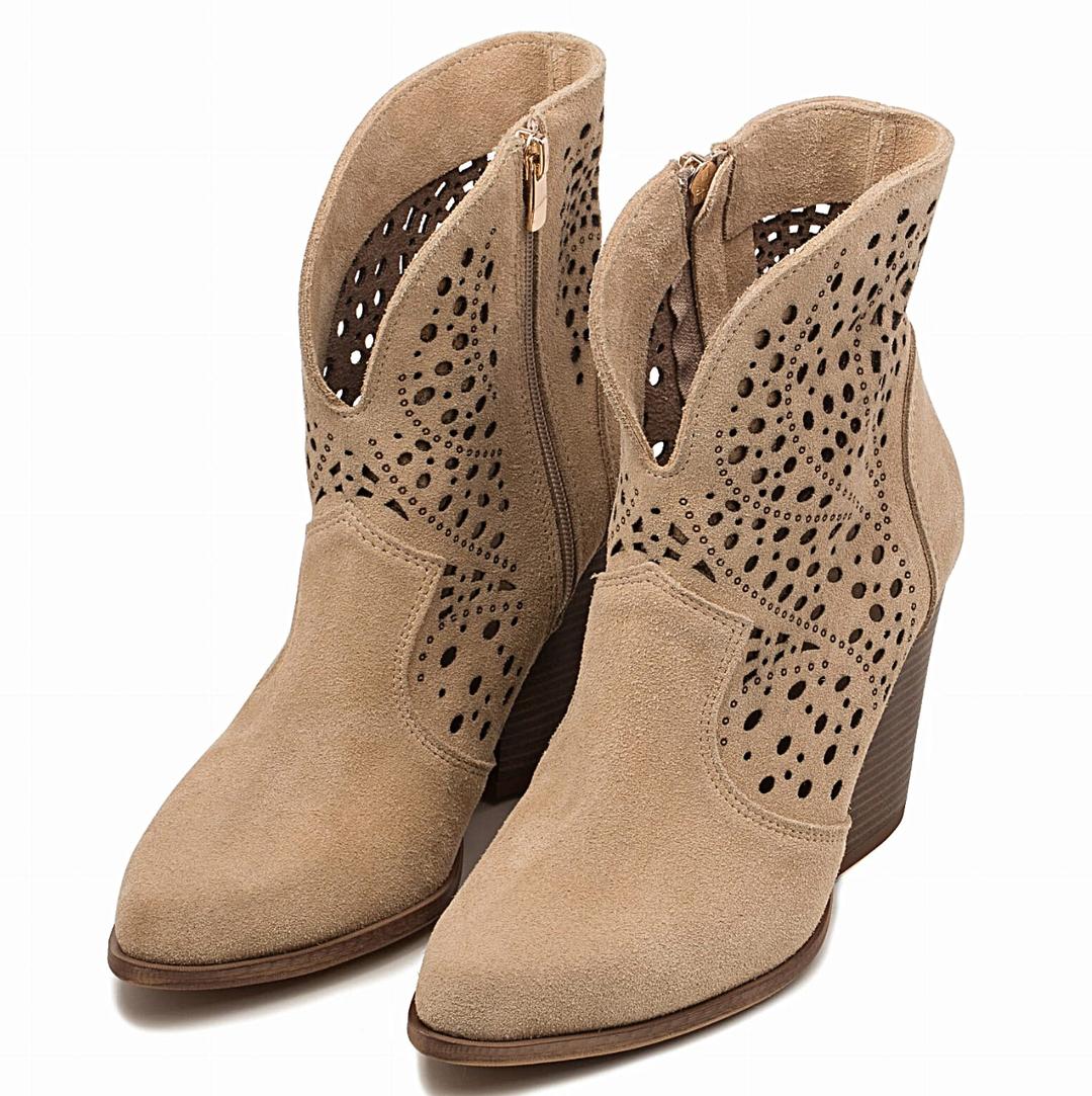 Mariana - Womens short leather boots - Reindeer Leather