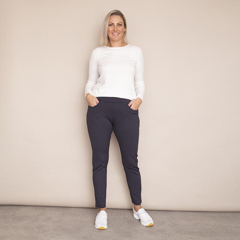 Ann Stretch Waist Trousers - Plus Size (Grey)