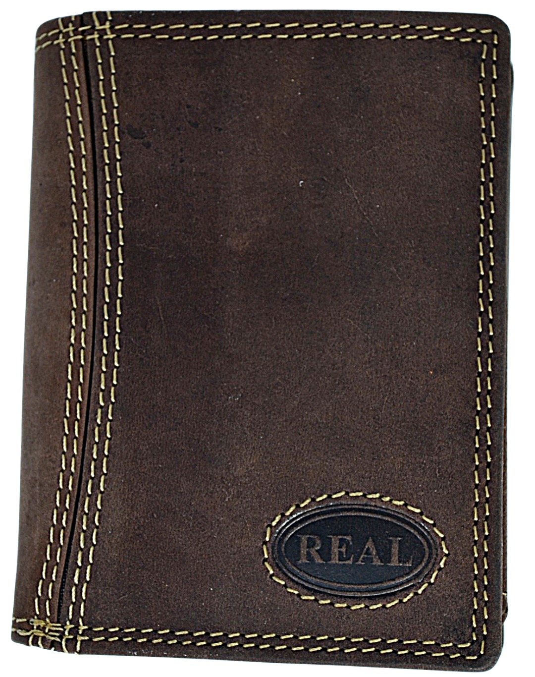 Real - Mens bifold wallet with ID window - Reindeer Leather