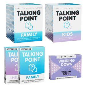 the one for families conversation cards bundle, talking point cards
