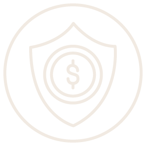 Shield icon with a dollar sign in the center, representing financial protection.