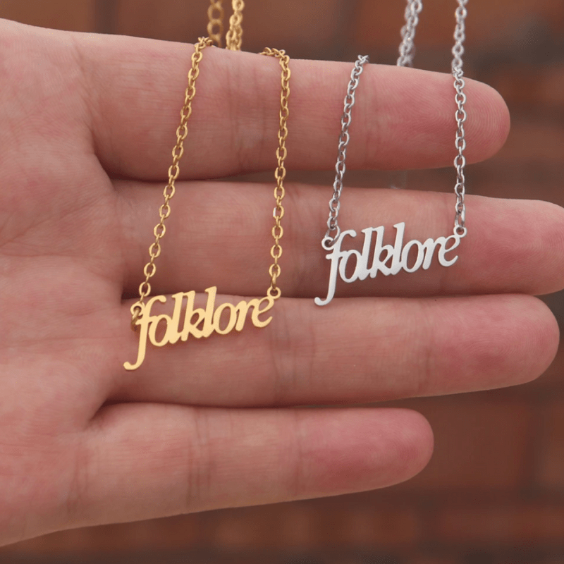 Taylor Swift inspired 'Folklore' Necklace  Oscar Willow & Co Silver  