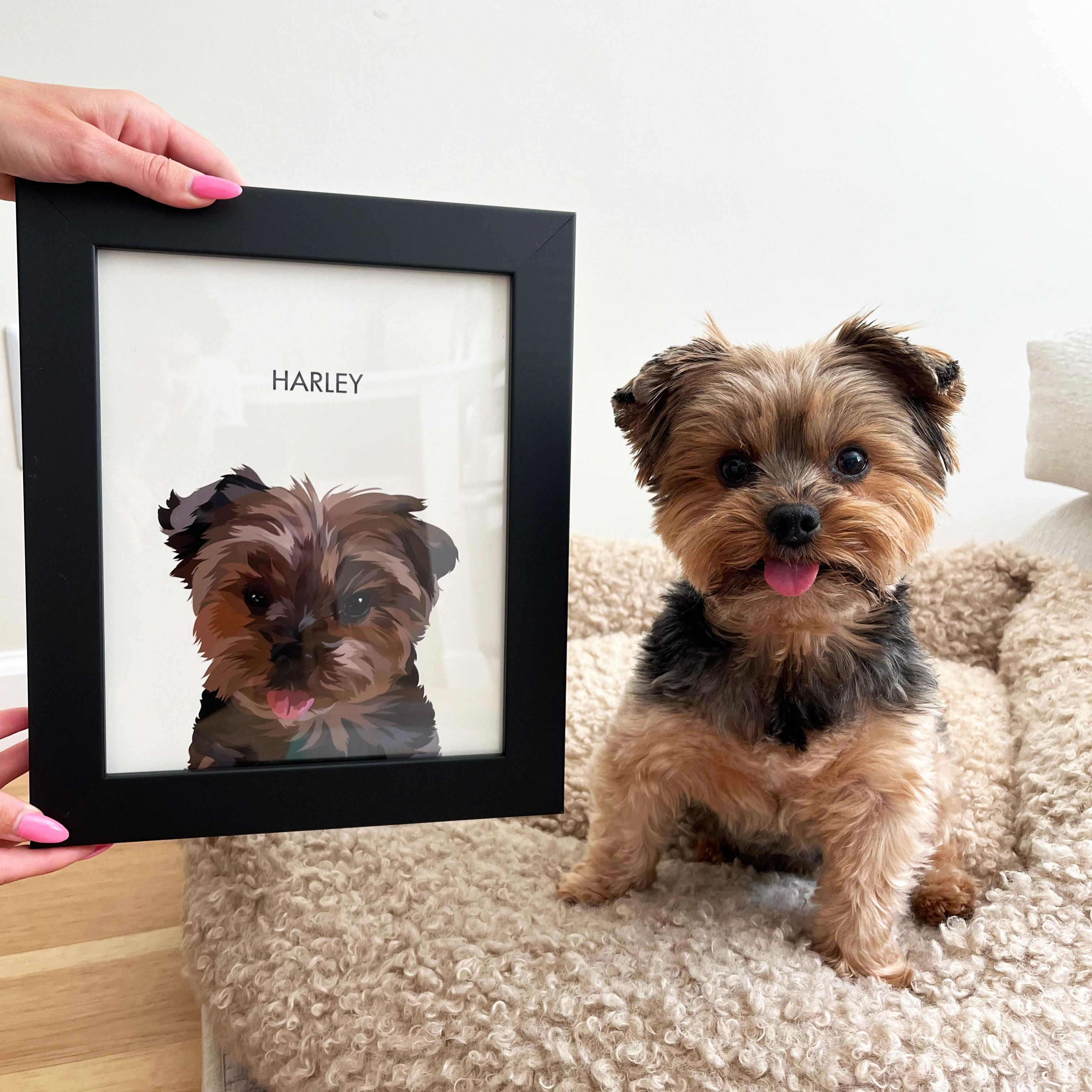 Dog Portrait Black Frame