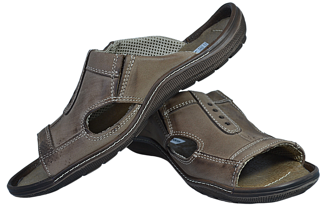 Evander - Mens leather chappals - Reindeer leather