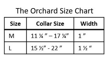 The Orchard Collar size chart