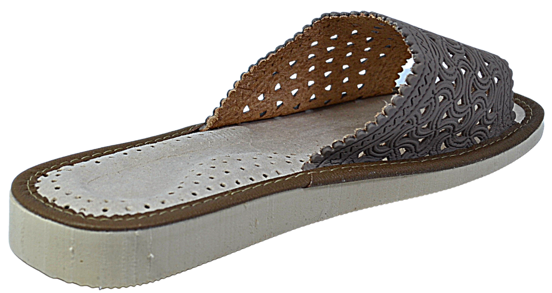 Harmonia - Women leather slides - Reindeer Leather