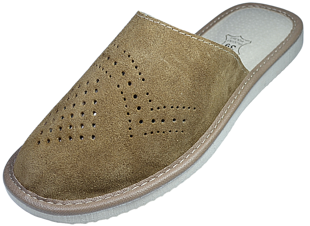 Ariona - Women brown Suede Slippers - Reindeer Leather