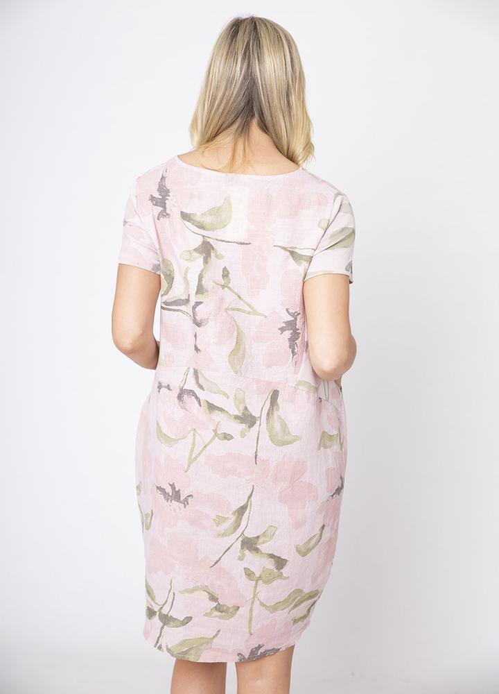 Cap Sleeve Floral Pocket Dress