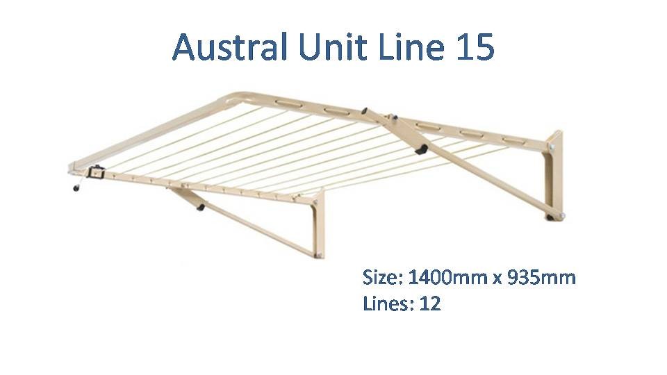 austral Unit Line 15 1400mm by 935mm clothesline