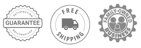 satisfaction guaranteed, family business and free shipping