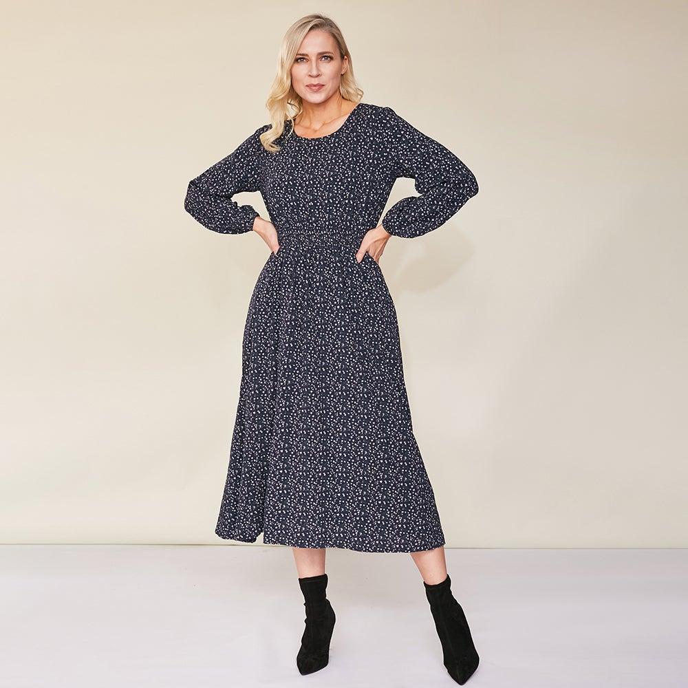 Rachel Dress (Navy)