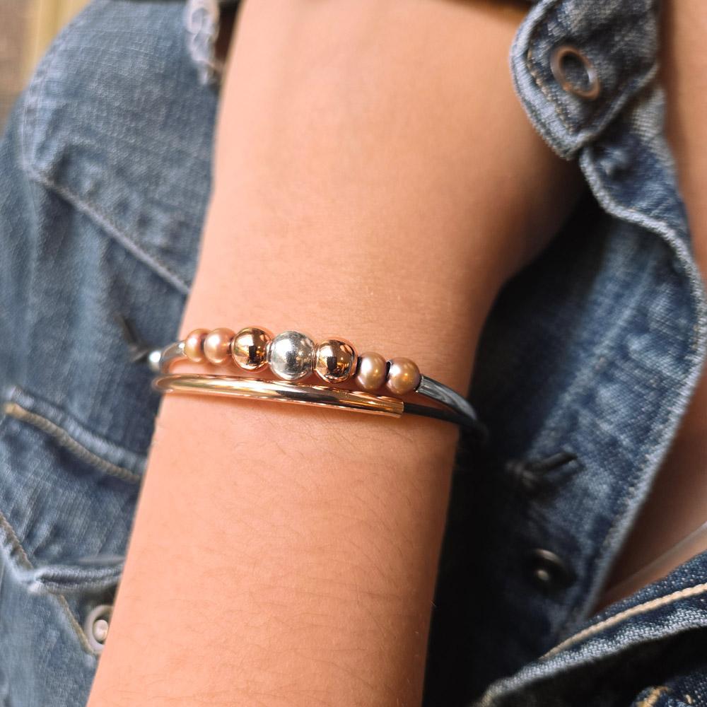 Clau rose gold and silver adjustable size bracelet