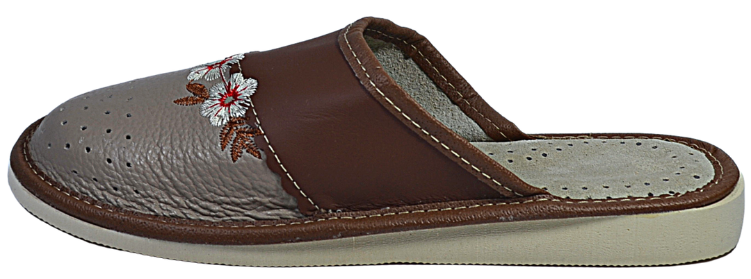 Lyra - Women indoor leather slippers - Reindeer Leather
