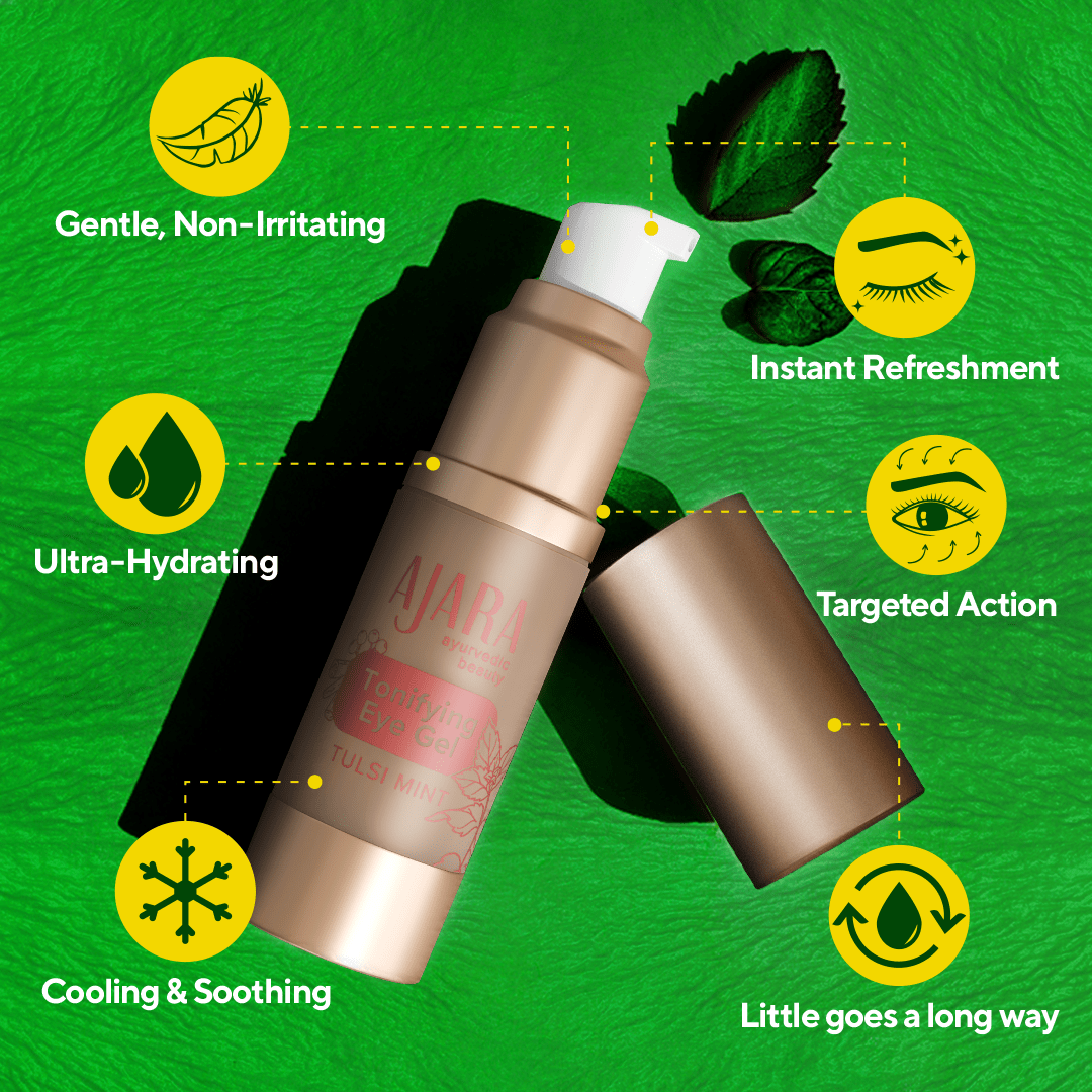 Gel tonificante para ojos con menta y tulsi 7