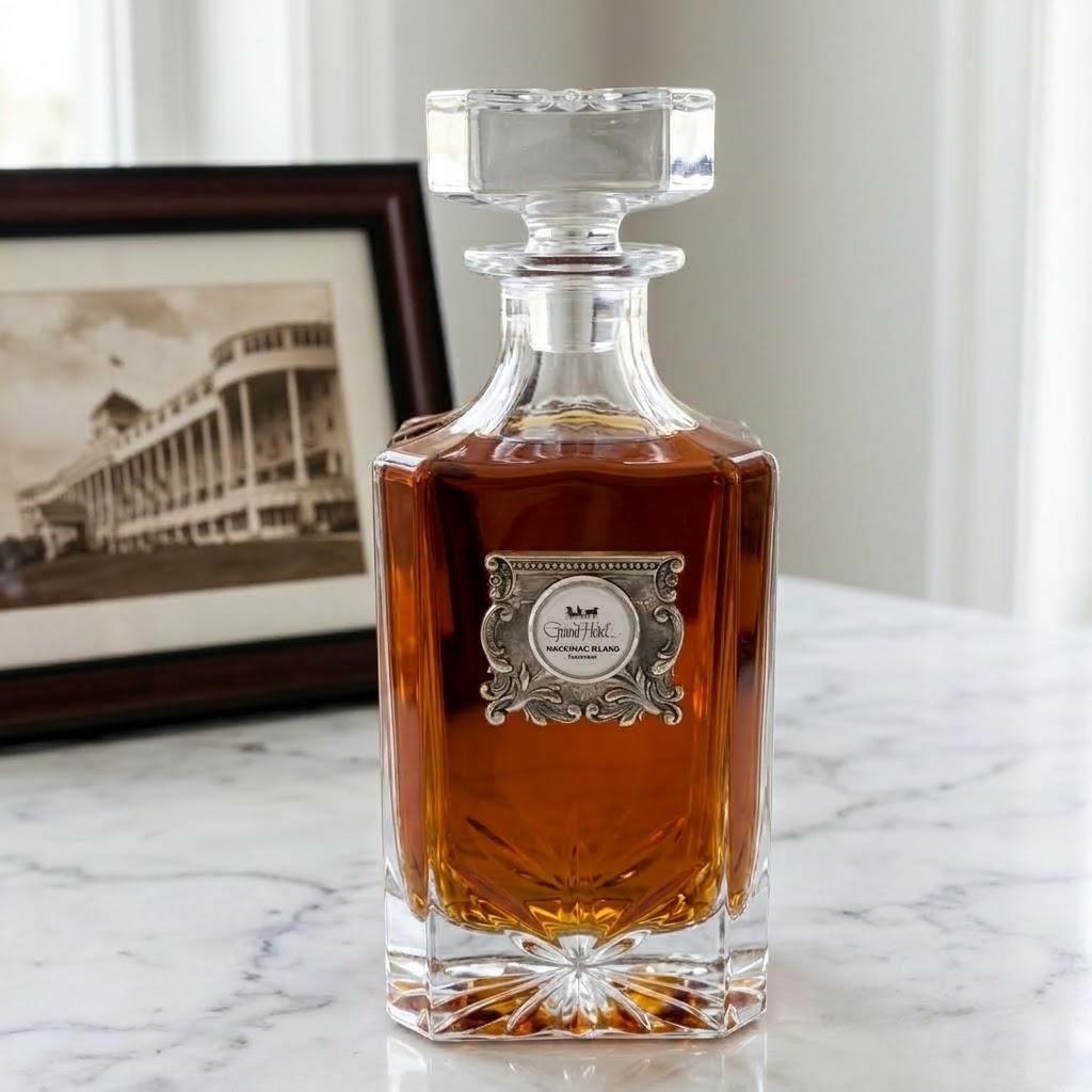 Custom log medallion decanter