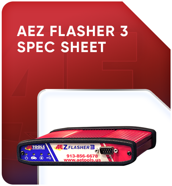 AE Z Flasher 3 J2534 VIN decoder Spec Sheet