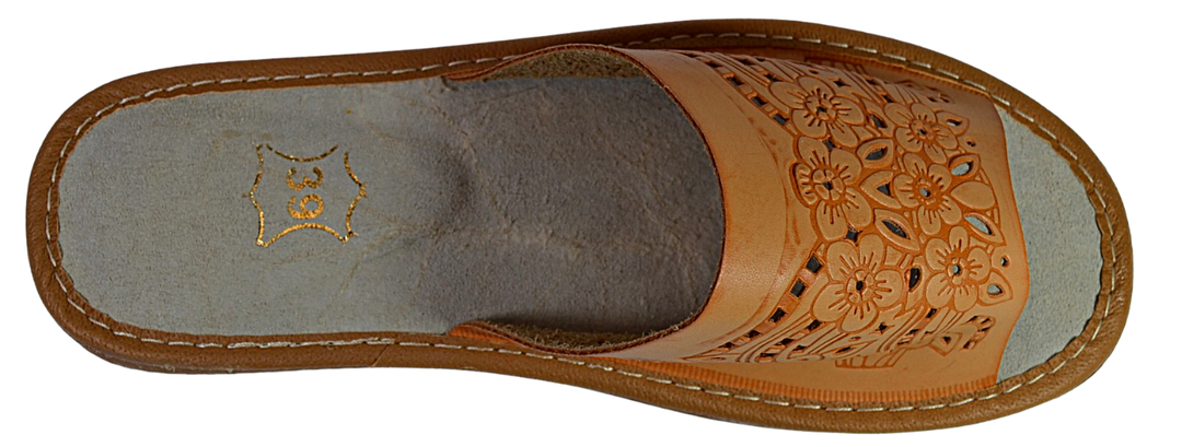 Agata - Women handmade leather slippers - Reindeer Leather