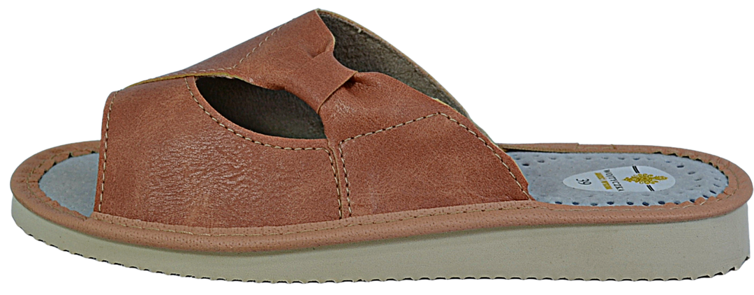 Lillian - Women handstitched leather slippers - Reindeer Leather