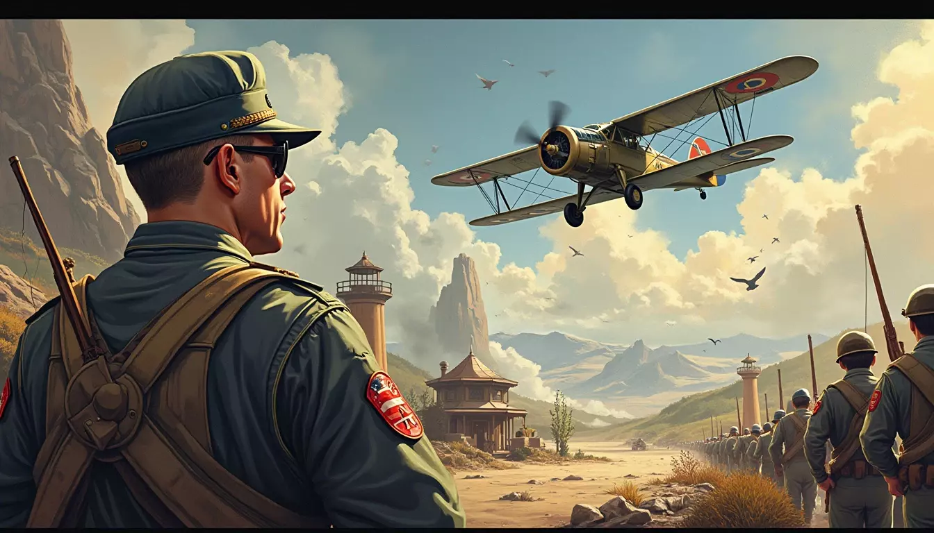 Plane and pilots at world war second