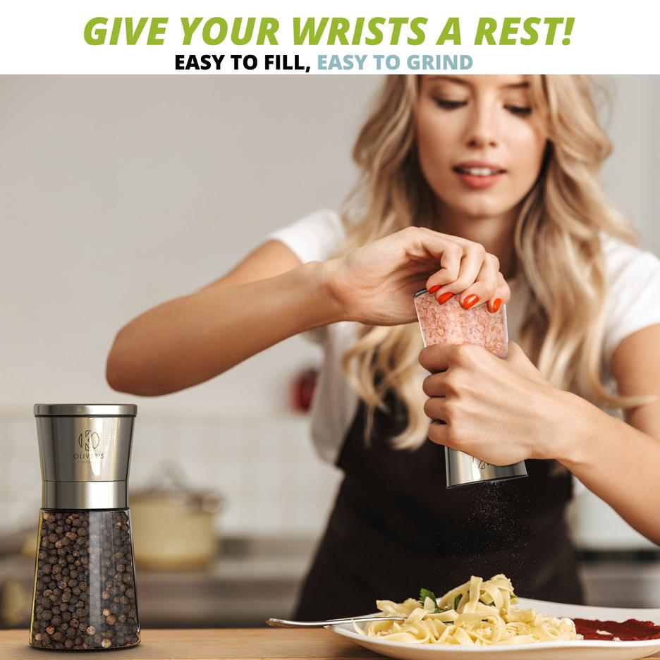 Salt & Pepper Grinders Season To Perfection Oliver's Kitchen