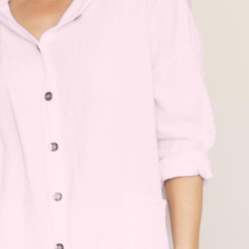 Crinkle Cotton Hoody Jacket (Baby Pink)