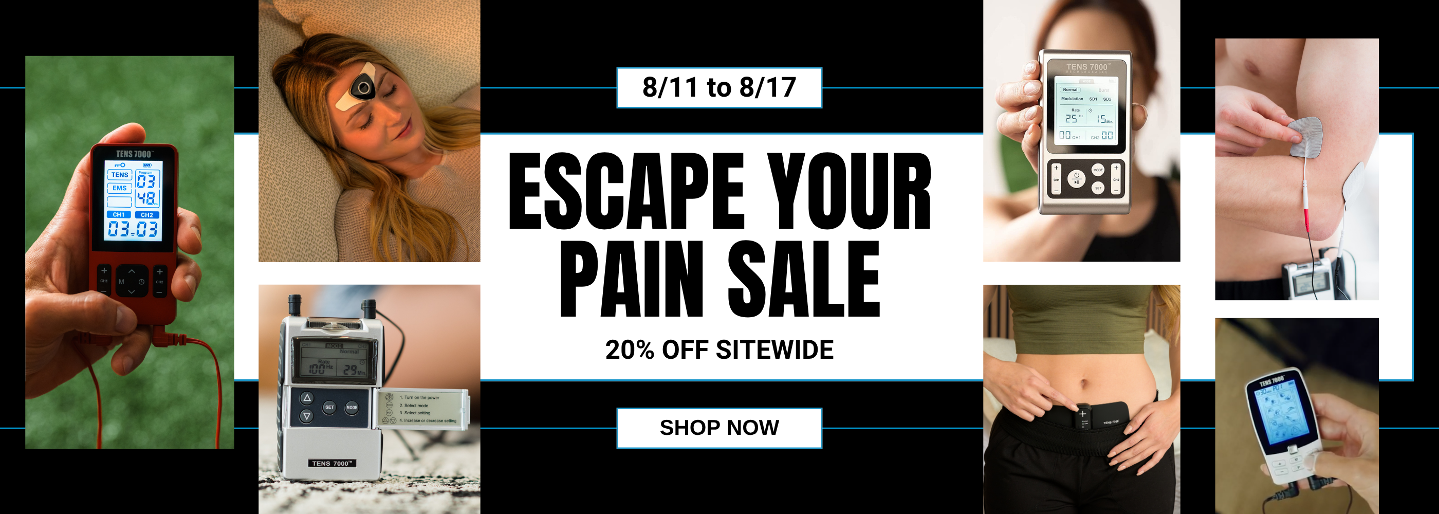 Escape Your Pain Sale - 20% off sitewide from 8/11 to 8/17