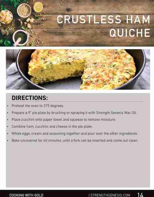 crustless ham quiche directions