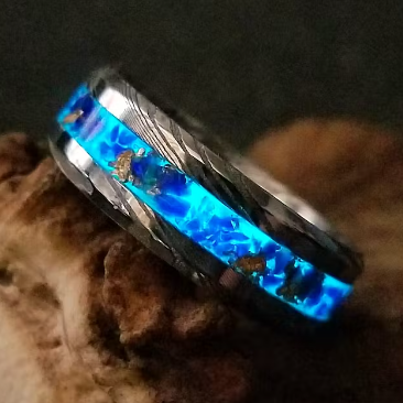 Glow in the dark wood and resin ring