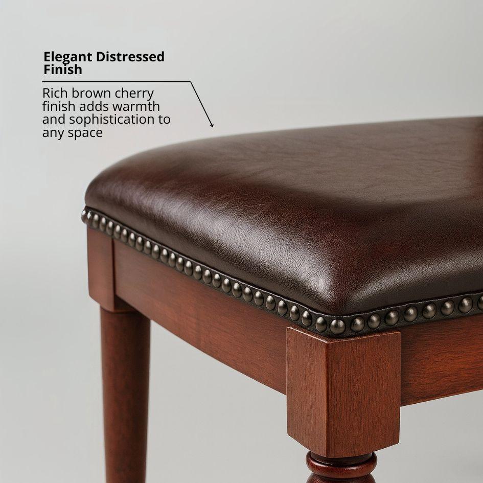 A rich brown cherry finish adds warmth and sophistication to any space
