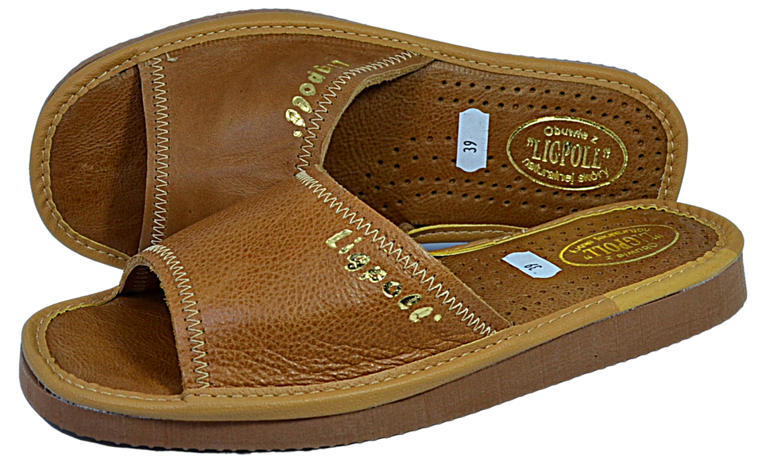 Despina - Women all leather slippers -Reindeer leather