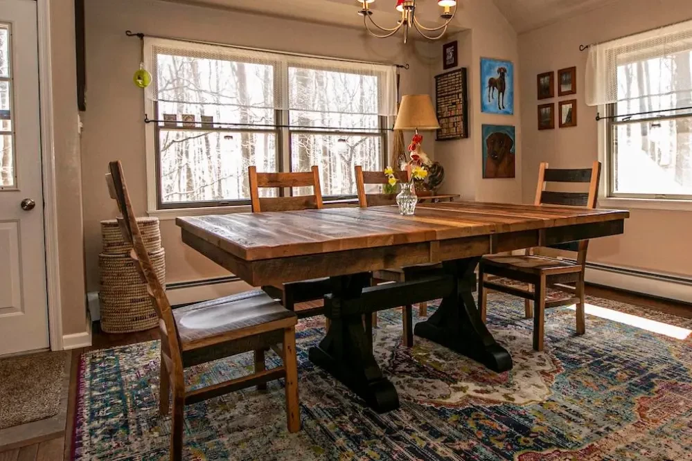 reclaimed barnwood dining table set
