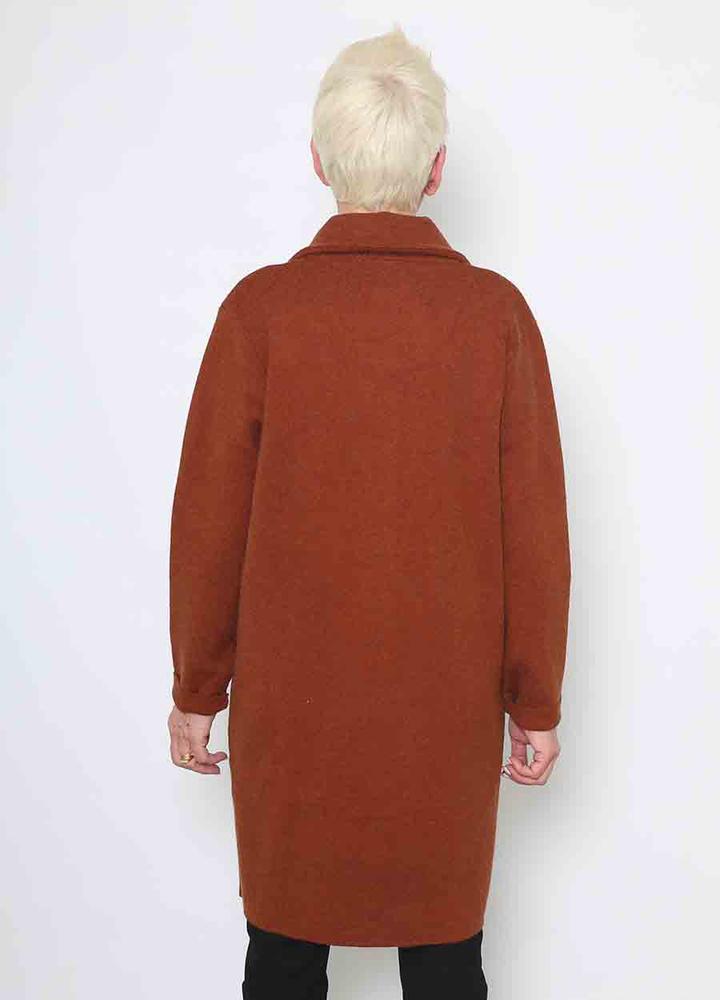 Revere Collar Coatigan in Rust