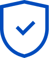 Shield icon with checkmark.