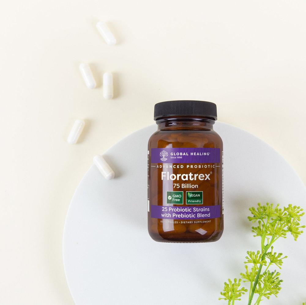 Floratrex 25 Strain ProBiotic Bottle On Plate