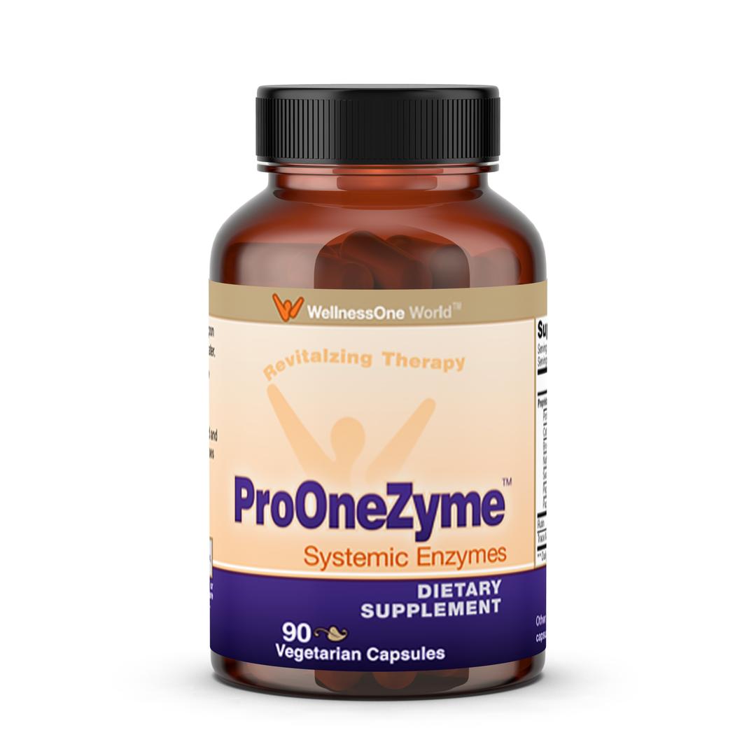 ProOneZyme Proteolytic Systemic Enzymes with Nattokinase and Seaprose - 90 Capsules - Dietary Supplement