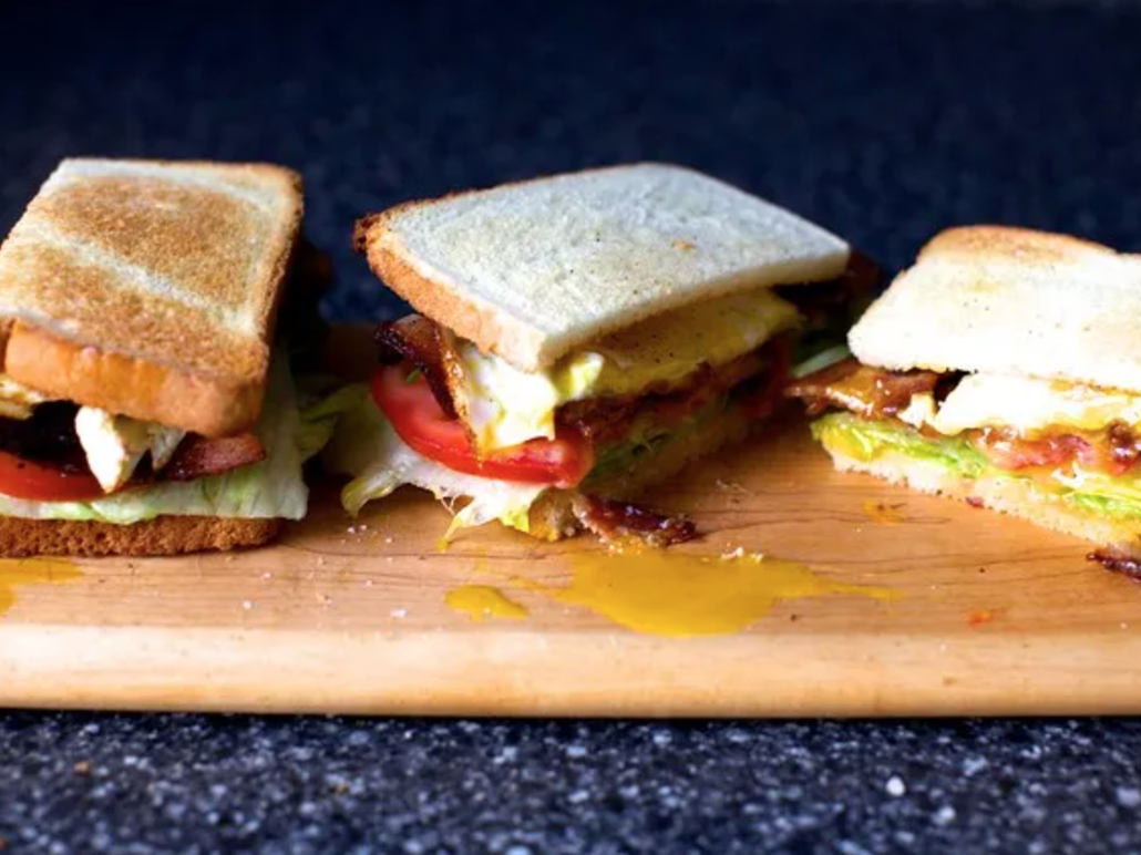 Turkey bacon, egg & cheese breakfast sandwich
