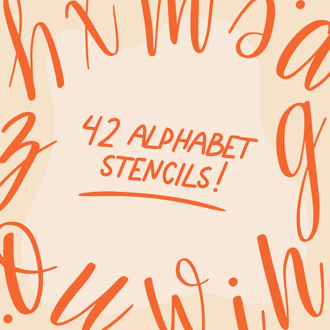 Alphabet Stencil Pack - removable vinyl, weeded, precut with