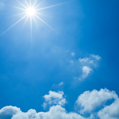 sunny blue sky.